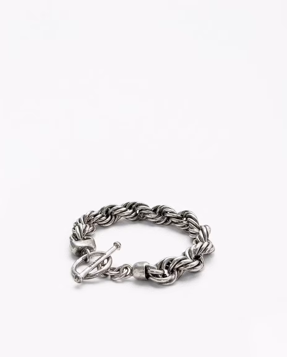 Mexican Sterling Silver Rope Toggle Bracelet